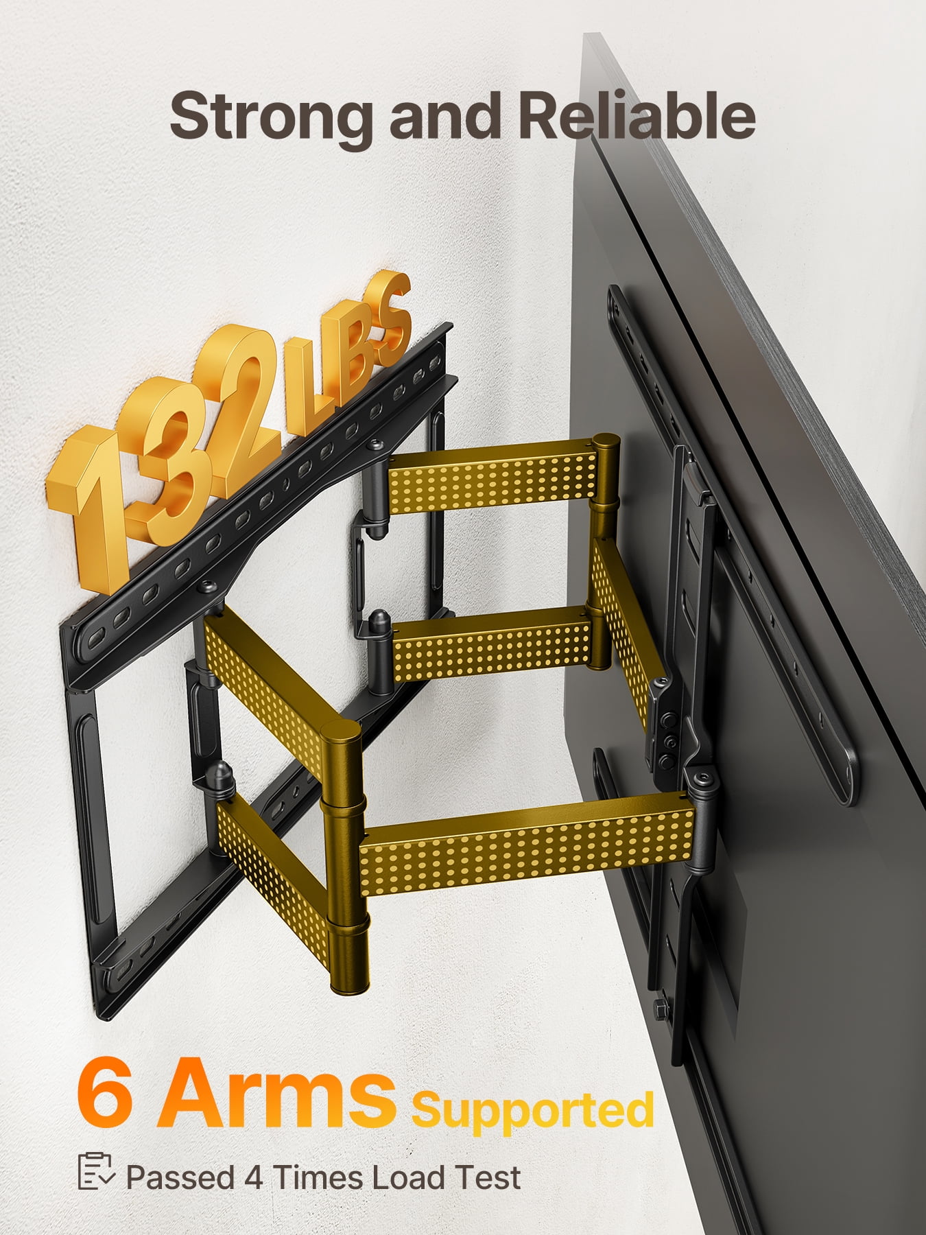 monTEK Ultra Slim TV Wall Mount for 43 –90" TVs, Articulating Swivel Bracket with Cable Management, VESA up to 600x400mm, 132lbs Capacity