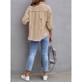 thumbnail image 4 of SUNSIOM Women's Oversized Denim Jacket Coat Lapel Long Sleeve Button Up Ripped Jean Jacket Autumn Spring, 4 of 6