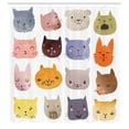 thumbnail image 3 of Ambesonne Animal Shower Curtain, Colorful Humor Fun Cat, 69"Wx70"L, Multicolor, 3 of 5
