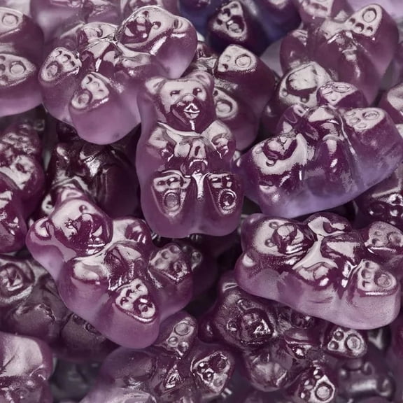 120ct Purple Grape Flavored Gummy Bears Bulk Candy For Parties & Candy Bowls (1lb Bag)