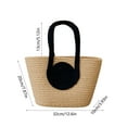 thumbnail image 2 of Specollect 5Pcs Versatile Hand-Woven Straw Bag - Women's Vegetable Basket Holiday Beach Shoulder Underarm Large Tote, 2 of 5