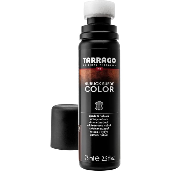 Tarrago Nubuck & Suede Color Restorer - Restores Faded Suede for Sneakers, Shoes, Boots, Jackets, Purses, & More- Suede Color Renew with Applicator- 2.5oz Medium Brown
