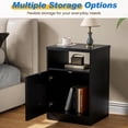 thumbnail image 3 of May in Color End Tables for Bedroom with Storage Shelf & Door, Set of 2 Nightstand, Small Side Table for Living Room, Dorm, Faux 2-Drawer Bedside Table, Black, 3 of 9
