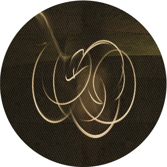 Ahgly Company Indoor Round Patterned Night Black Area Rugs, 8' Round