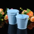 thumbnail image 4 of Viveous Metal buckets, 4Pcs Small Tin Pails with Handles Hanging Flower Bucket Plants Pots Planter for Wedding Party Favors Blue, 4 of 11