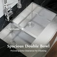 thumbnail image 5 of Eviva VIrgo 33" x 21" Stainless Steel Apron Farmhouse Double Kitchen Sink, 5 of 8