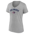 thumbnail image 2 of Women's Heathered Gray Columbus Blue Jackets Team Arc V-Neck T-Shirt, 2 of 3
