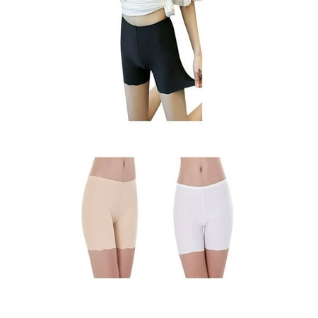 Jade Silk Shorts - Ladies Ice Silk Seamless Underwear Elastic Safty Pants Anti Exposure Shorts