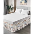 thumbnail image 4 of Spring Pastoral Botanical Wrap Around Bed Skirts for Queen Bed 18" Drop,Bed Skirt with Adjustable Elastic Belt Dust Ruffle Bed Valance for Bedroom Hotel Farmhouse Butterfly Floral Bed Frame Cover, 4 of 7