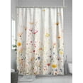 thumbnail image 5 of Fsddascl Spring Flowers Shower Curtain Set - Standard 72" x 72" Washable Bathtub Curtain with 12 Hooks, Watercolor Wildflowers Farmhouse Floral Waterproof Fabric Stall Shower Curtains for Bathroom, 5 of 6