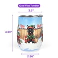 thumbnail image 5 of Merry Christmas Woofmas Xmas Noel Scottish Terrier Elf Candy Cane Snow 12oz Stainless Steel Wine Tumbler Insulated Cup with Lid Scottie Dog Lover Gifts - 13017, 5 of 5
