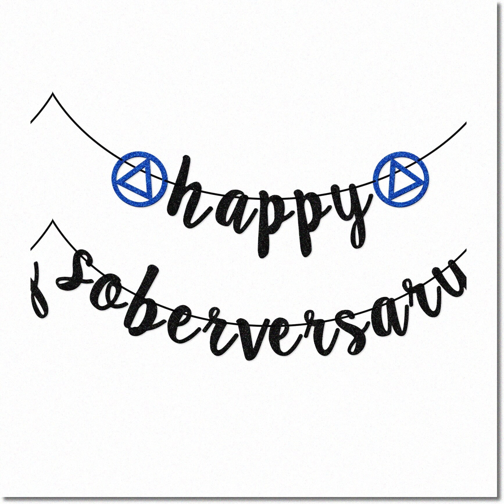 Happy Sober Anniversary Banner – Glitzer-Banner Für Nüchternheitsjubiläum, Recovery Party Dekoration