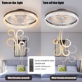 thumbnail image 5 of 20" Brown Ceiling Fan with LED Light - Modern Flush Mount Quiet Fan for Bedroom, Living Room, Home Décor, Crystal Accent Design with Remote Control, 5 of 9