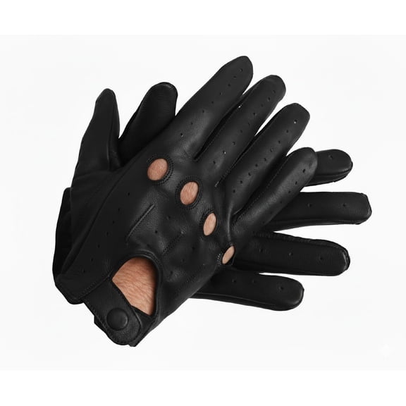 Genuine Leather Driving Gloves For Men With Specially Designed Knuckle Holes