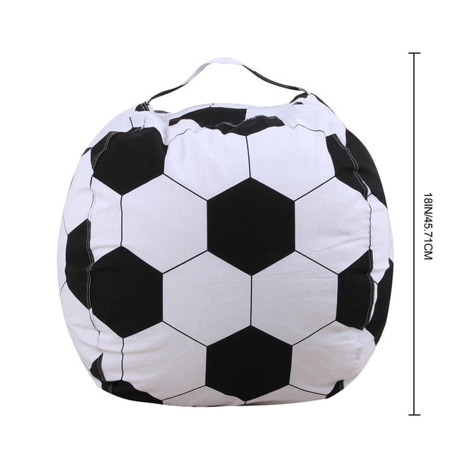 Silla de puf de almacenamiento, funda de puf de 18 pulgadas con cremallera para niños, juguetes de peluche, juego