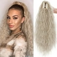 thumbnail image 3 of Sego Long Thick Claw Ponytail Hair Extension Synthetic Curly Real Hair Piece Big Wave Clip in Hair Extensions For Women, 3 of 9