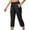 Black, variant on SNKSDGM Women's Plus Linen Pants Women Summer Slit Black Dress Pants Women High Waisted Women's Solid Color Joggers Casual Sweatpants with Pockets Athletic Track Pants