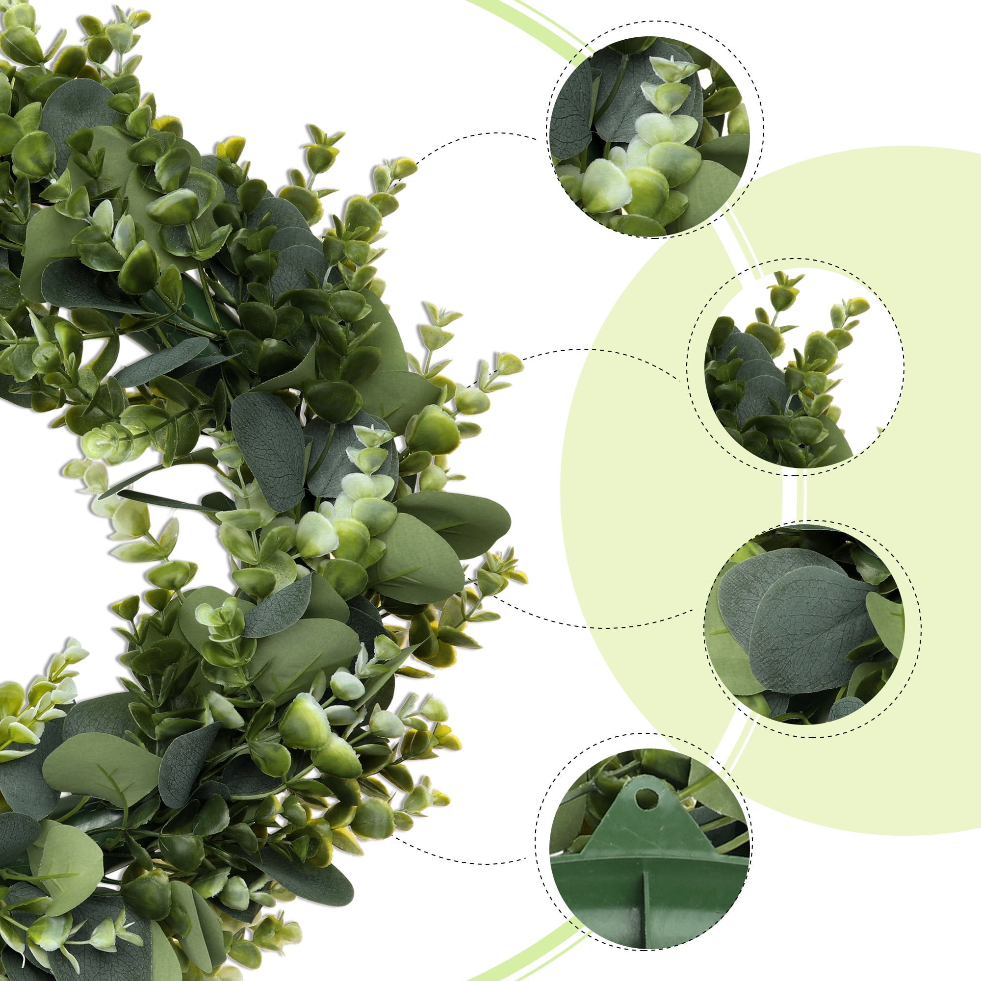Unique Bargains Eucalyptus Wreaths Wedding Decor Handmade Wreath Green 14"-3Pcs