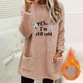 thumbnail image 4 of Fancifize Yes,I'm Still Cold Sweatshirt for Women Sherpa Long Pullover Top Crew Neck Fuzzy Fleece Outfits with Pockets, 4 of 4