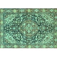 thumbnail image 1 of Ahgly Company Indoor Rectangle Medallion Turquoise Blue Traditional Area Rugs, 2' x 3', 1 of 4