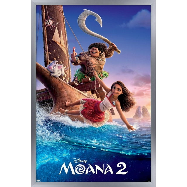 Disney Moana 2 - One Sheet Wall Poster, 22.375" x 34" Framed