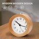 thumbnail image 2 of Wooden Analog Alarm Clock with Snooze, Night Light, and Silent Non-Ticking Feature for Bedroom or Office Use, 2 of 5