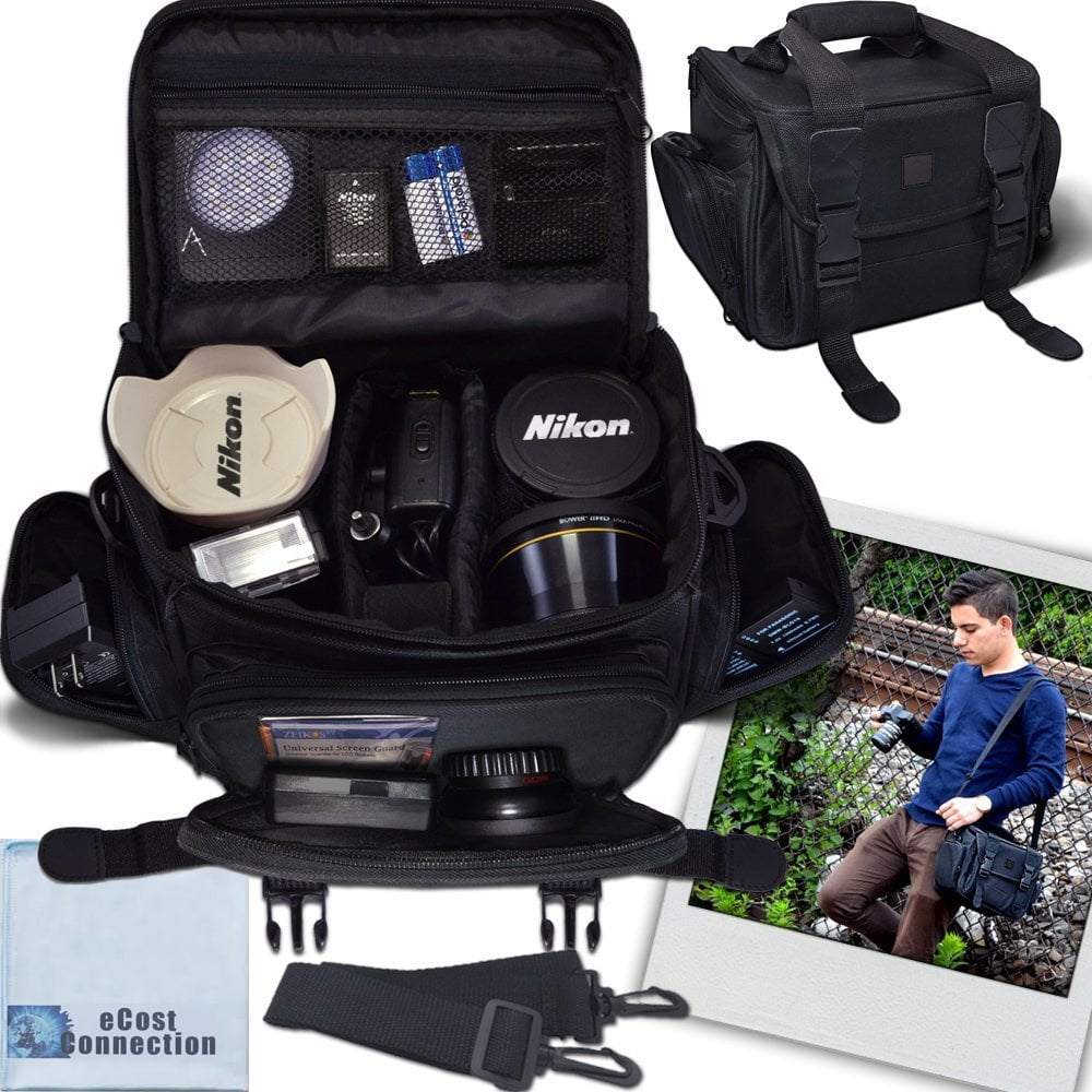 Deluxe Large Digital Camera, Camcorder/Video Padded Carrying Bag/Case
