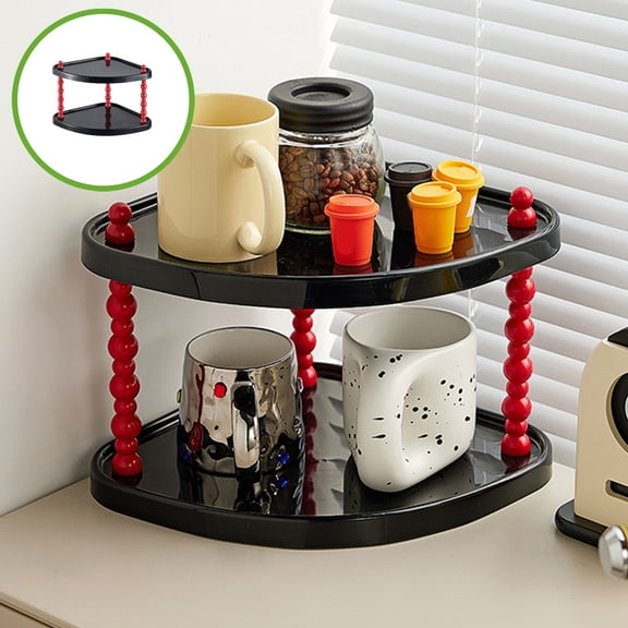 HOZVOMI Multi-Layer Storage Shelf, Plastic Desktop Organizer for Makeup, Books, Mugs & Home Decor