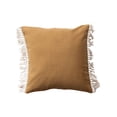 thumbnail image 4 of Bloomingville Soft Cotton Pillow with Fringe, Mustard, 4 of 4