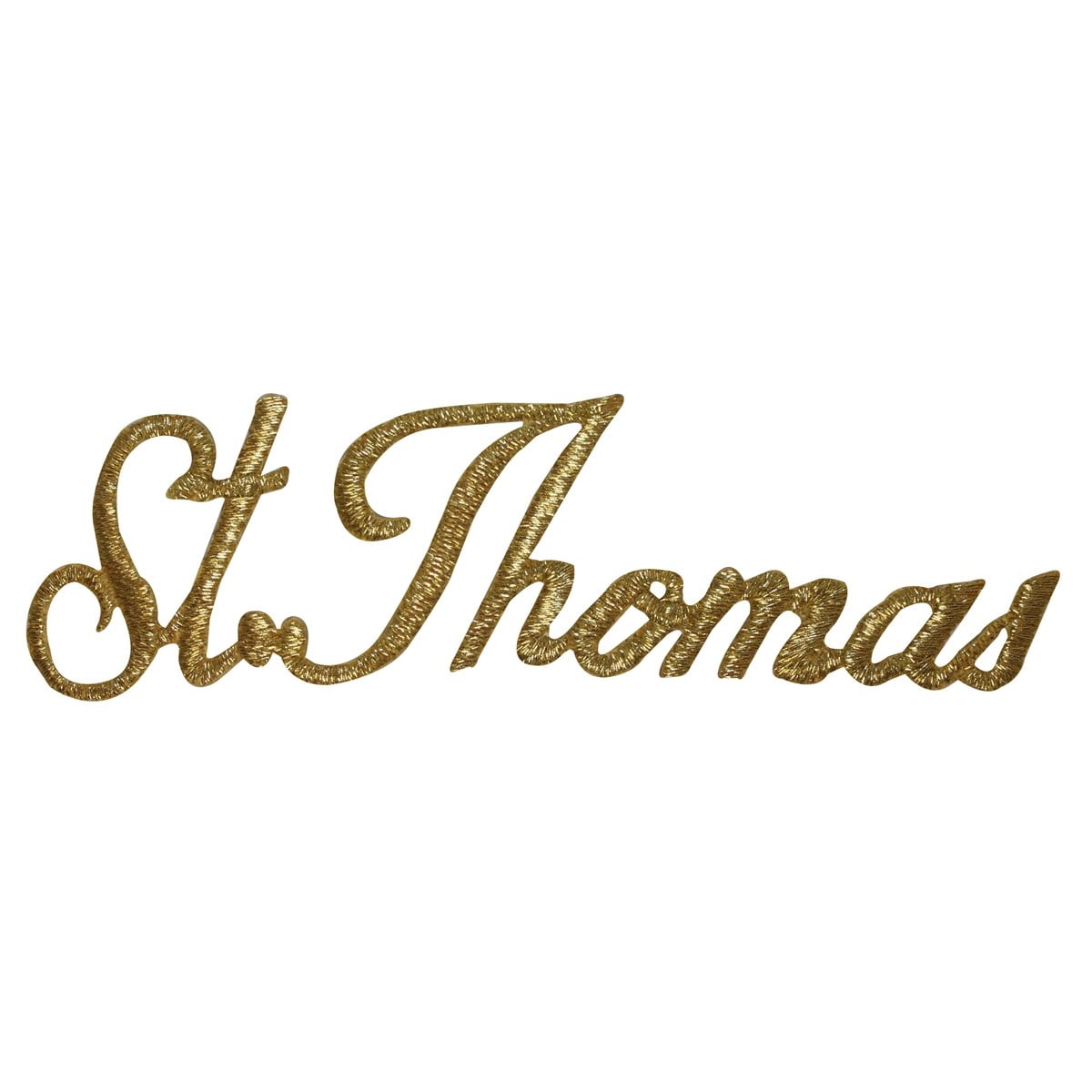 ID 1911 ST Thomas Name Patch Travel Souvenir Gold Embroidered Iron On 