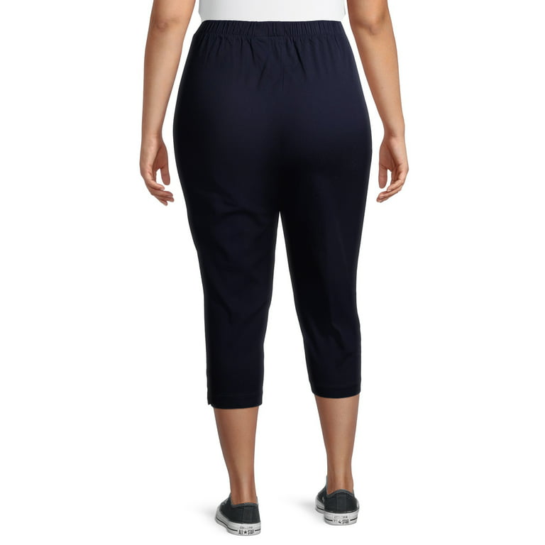 Just My Size Women's Plus Size Snap Hem Pull-On Crop Pant