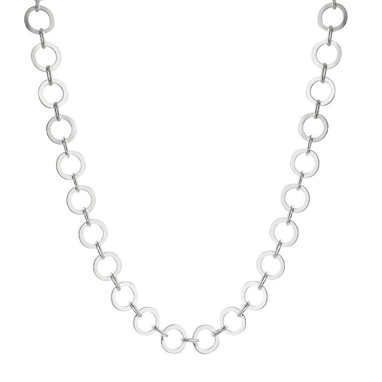 Flat Circle Link Chain 925 Sterling Silver for Necklace or Pendant NEW Walmart