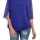 thumbnail image 2 of Camisa de blusa de gasa para mujer,Top de gasa de media manga con cuello redondo para mujer Camiseta de gasa para mujer Artesanía superior, 2 of 5
