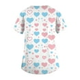 thumbnail image 4 of Valentine Scrub Top for Women Plus Size Loose V Neck Cute Love Heart Printed Scrub Shirts Hoilday Short Sleeve Scrubs Medical Nurse Uniform Nursing Workwear with Pockets Light Blue 3XL, 4 of 5