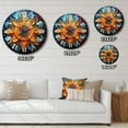 thumbnail image 5 of Designart "Pointillism Mandala Gold and Teal Yoga" Pointillism Oversized Wall Clock, 5 of 5