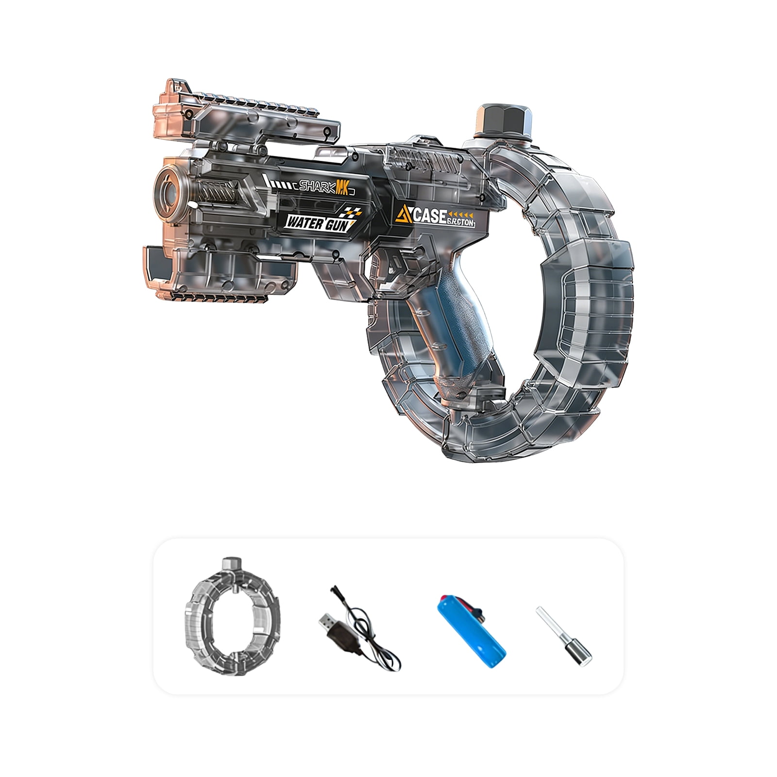 New Release! 2-in-1 Auto Water Absorption Electric Blaster, Flexible Mechanical Linkage, Fast Continuous Water Output, Portable Toy for Pool, Beach & Backyard Upgrade Black