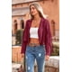 thumbnail image 5 of Chaqueta PRETTYGARDEN de gamuza sintética color vino con flecos XXL, 5 of 9