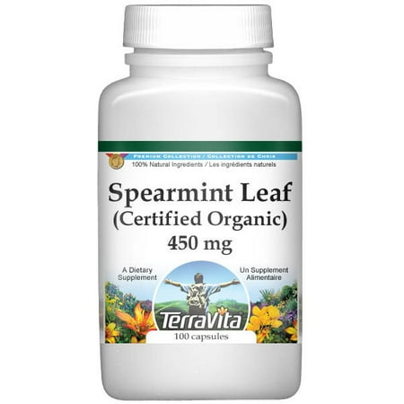 Spearmint Leaf (Certified Organic) - 450 mg (100 capsules, ZIN: 518736)