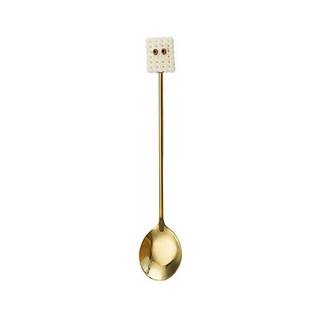 

Coffee Spoon Tea Spoon 304 Stainless Steel Tableware Utensil Gold Plated Coat Spoon Easy Clean Dish Ware for Stir Mix
