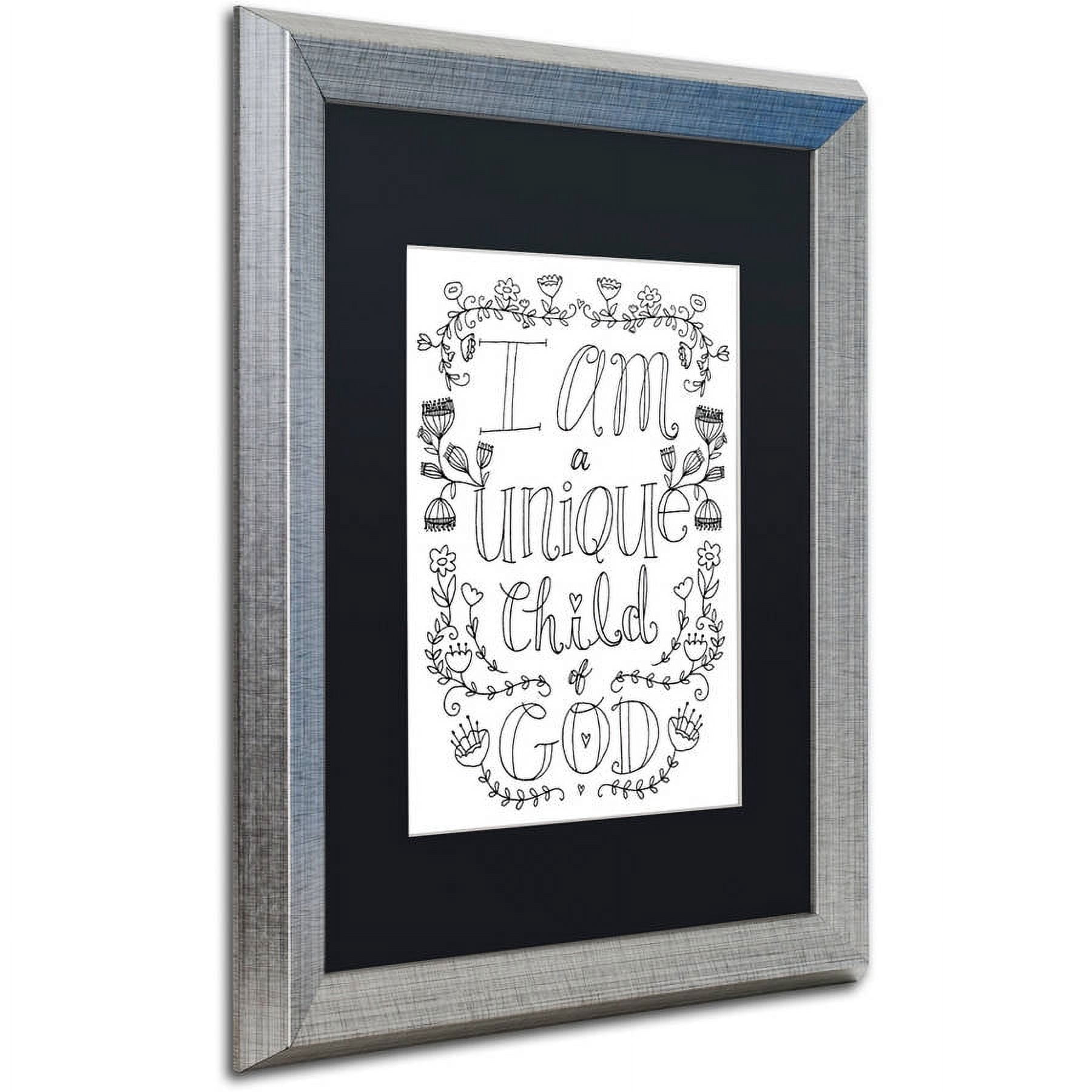 Trademark Fine Art "Unique Child of God" Canvas Art by Elizabeth Caldwell, Black Matte, Silver Frame