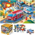 thumbnail image 1 of Puzle gigante IFLOVE Fire Rescue Firefighter, 48 piezas para niños, 1 of 7