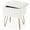 White, variant on Aidoly Plush Vanity Stool with Hidden Storage - Adjustable Feet & Ottoman with Soft Fabric and Metal Legs, White