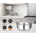 thumbnail image 4 of Milton Galaxia 3500 Insulated Stainless Steel Casserole, 3300 ml | 111 oz| 3.5 qt. Thermal Serving Bowl, Keeps Food Hot & Cold for Long Hours, Elegant Hot Pot Food Warmer Cooler, Silver, 4 of 5