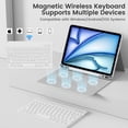 thumbnail image 4 of SZPSGC Keyboard Case for iPad Air 11-Inch M3/M2 (2025/2024), iPad Air 5th/4th (10.9-Inch 2022/2020) with Pencil Holder, Magnetic Detachable Bluetooth Keyboard, TPU Back Stand Cover,Gray, 4 of 8