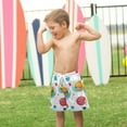 thumbnail image 4 of FORMRS Boys Swim Trunks Quick Dry Mesh Liner Boardshorts Sizes XS-XL, Bubbles Hamburger, 4 of 7