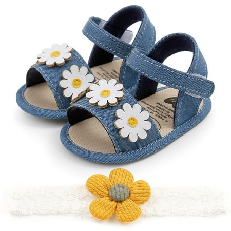 

Simplmasygenix Toddler Shoes Clearance Toddler Shoes Baby Girls Cute Fashion Cotton Flowers Non-slip Soft Bottom Sandals Headdress Set