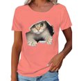 thumbnail image 4 of Camiseta de manga corta, camiseta de cuello redondo, camiseta para mujer, camiseta estampada, tecnología innovadora, 4 of 6