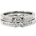 thumbnail image 1 of 5/8ct Princess Cut Cathedral Engagement Ring Set 14K White Gold, 1 of 2