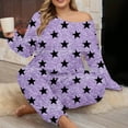 thumbnail image 6 of Tnhcen Women’s Soft Stylish Pajamas Set Plus Size Loose Comfortable Long Sleeve Printed Top Pants Lounge Wear Homewear Set XL-5XL, 6 of 6