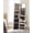 White with Gray Wood Grain, variant on SONGMICS White with Gray Wood Grain 360° Swivel Jewelry Cabinet,Lockable Jewelry Organizer Boasting Mirror, Rear Storage Shelves, Interior Mirror.